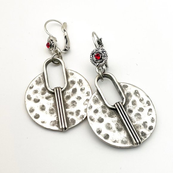 Boho large silver earring - Picture 2 of 2